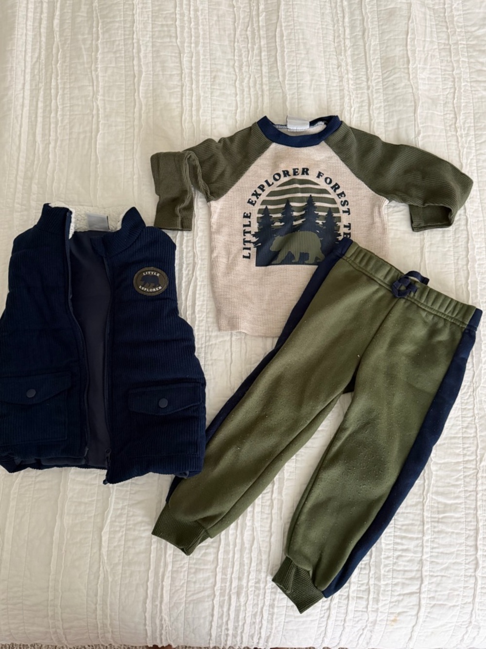 Little Explorer Forest Green Jogger Pants Outfit